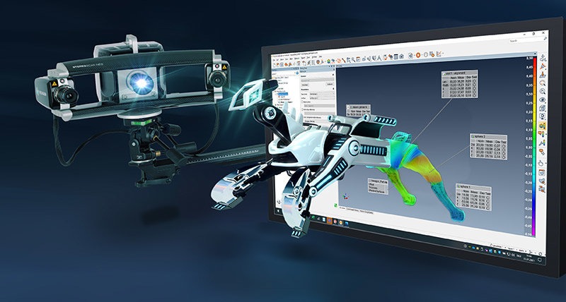 Updated PolyWorks interface for Hexagon structured light scanners